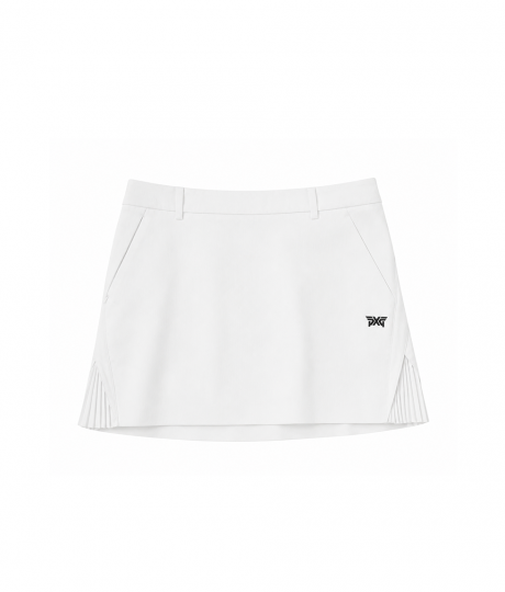 PXG 지퍼 포켓 플리츠 스커트 (화이트)