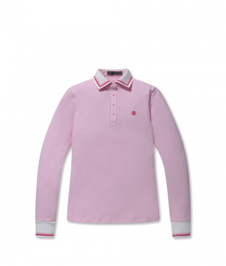 G/FORE 투톤 컬러 피케 티셔츠 (핑크)