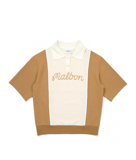 MALBON 컬러 블럭 셔츠 (브라운)