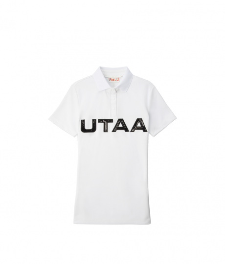 UTAA 스팽글 로고 피케 셔츠 (화이트)